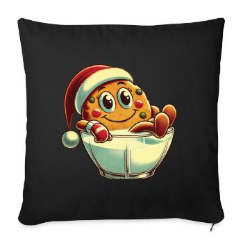 Merry Christmas Retro Cookie Design - Sofa pillowcase 17,3'' x 17,3'' (45 x 45 cm) - black - Front