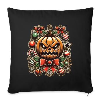 Halloween pumpkin with Christmas decoration - Sofa pillowcase 17,3'' x 17,3'' (45 x 45 cm) - black - Front