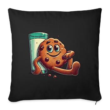 Joyeux Noël Style Biscuit Rétro - Housse de coussin décorative 45 x 45 cm - noir - Devant