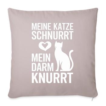 My cat purrs, my intestines growl - IBD - Sofa pillowcase 17,3'' x 17,3'' (45 x 45 cm) - light taupe - Front