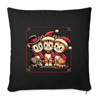 niCute Cats Noël Style Rétro - Housse de coussin décorative 45 x 45 cm - noir - Devant