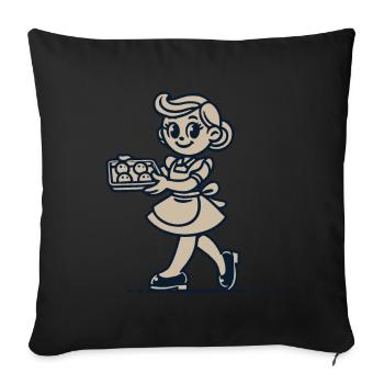 Cuisinier joyeux avec des biscuits - Housse de coussin décorative 45 x 45 cm - noir - Devant