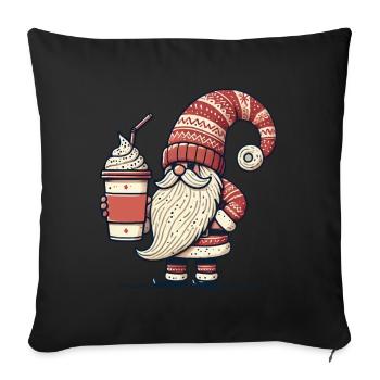 Cloches de Noël Café Lomin - Housse de coussin décorative 45 x 45 cm - noir - Devant