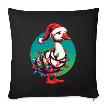 gChristmas Funny Clumsy Goose - Sofa pillowcase 17,3'' x 17,3'' (45 x 45 cm) - black - Front