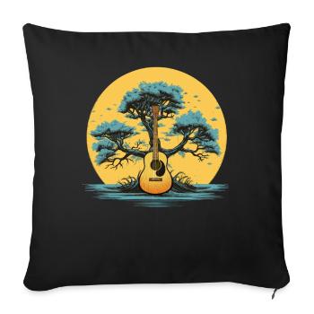 Yggdrasil Nature Musician Tree Of Life - Sofa pillowcase 17,3'' x 17,3'' (45 x 45 cm) - black - Front