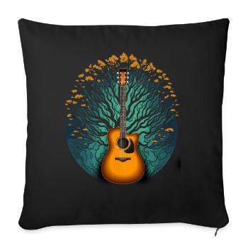Yggdrasil Nature Musician Tree Of Life - Sofa pillowcase 17,3'' x 17,3'' (45 x 45 cm) - black - Front