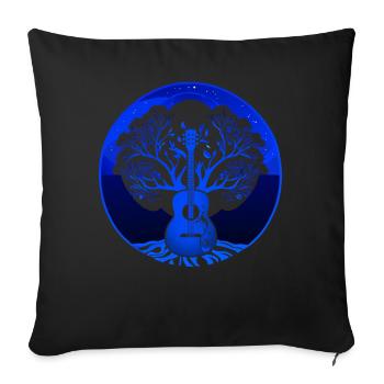 Yggdrasil Nature Musician Tree Of Life - Sofa pillowcase 17,3'' x 17,3'' (45 x 45 cm) - black - Front