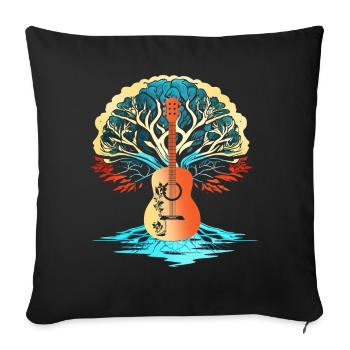 Yggdrasil Nature Musician Tree Of Life - Sofa pillowcase 17,3'' x 17,3'' (45 x 45 cm) - black - Front