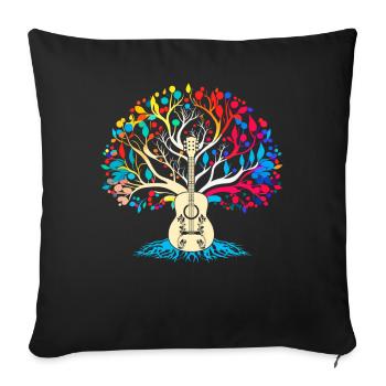 Yggdrasil Nature Musician Tree Of Life - Sofa pillowcase 17,3'' x 17,3'' (45 x 45 cm) - black - Front