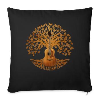 Yggdrasil Nature Musician Tree Of Life - Sofa pillowcase 17,3'' x 17,3'' (45 x 45 cm) - black - Front