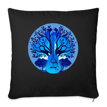 Yggdrasil Nature Musician Tree Of Life - Sofa pillowcase 17,3'' x 17,3'' (45 x 45 cm) - black - Front