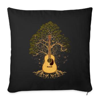 Yggdrasil Nature Musician Tree Of Life - Sofa pillowcase 17,3'' x 17,3'' (45 x 45 cm) - black - Front