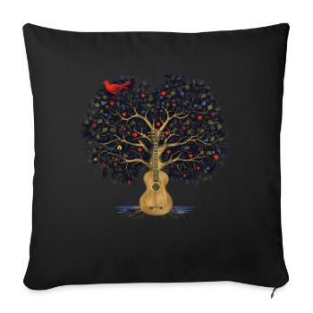Yggdrasil Nature Musician Tree Of Life - Sofa pillowcase 17,3'' x 17,3'' (45 x 45 cm) - black - Front