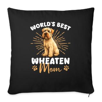 Irish Soft Coated Wheaten Terrier Wheaten Mom - Sofakissenbezug 45 x 45 cm - Schwarz - Vorne