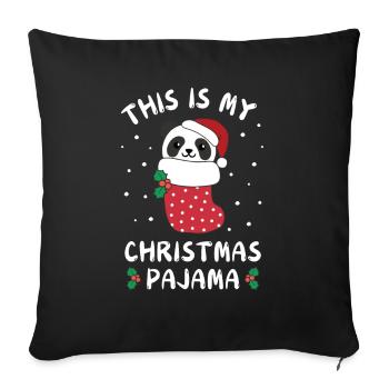 This is my Christmas pajamas, cute panda - Sofa pillowcase 17,3'' x 17,3'' (45 x 45 cm) - black - Front