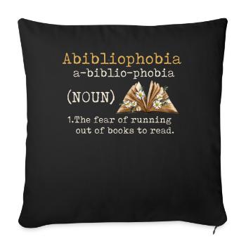 Abibliophobia Bookworm Livres de lecture - Housse de coussin décorative 45 x 45 cm - noir - Devant