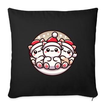 Cute Cats Christmas Joy - Sofa pillowcase 17,3'' x 17,3'' (45 x 45 cm) - black - Front