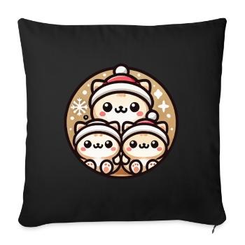 Cute Cats Christmas Joy - Sofa pillowcase 17,3'' x 17,3'' (45 x 45 cm) - black - Front