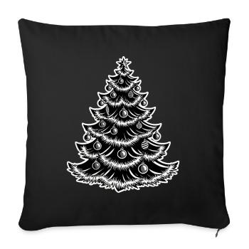 Sapin de Noël avec des boules de Noël - Housse de coussin décorative 45 x 45 cm - noir - Devant