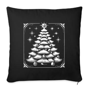 Christmas Christmas Tree with Stars - Sofa pillowcase 17,3'' x 17,3'' (45 x 45 cm) - black - Front