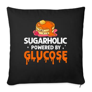 Sugarholic Sweets Amateur de bonbons au sucre - Housse de coussin décorative 45 x 45 cm - noir - Devant