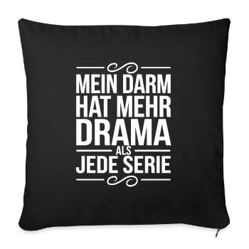 Mon intestin a plus de drame que n’importe quelle série – drôle - Housse de coussin décorative 45 x 45 cm - noir - Devant