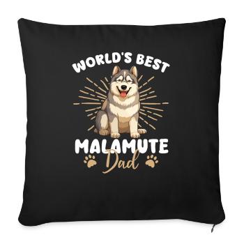 Chien Malamute d’Alaska Papa Malamute - Housse de coussin décorative 45 x 45 cm - noir - Devant