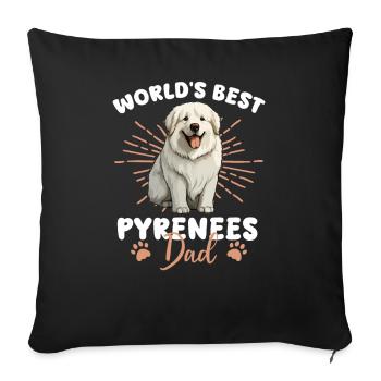 Pyrenean Mountain Dog Great Pyrenees Dad - Sofa pillowcase 17,3'' x 17,3'' (45 x 45 cm) - black - Front