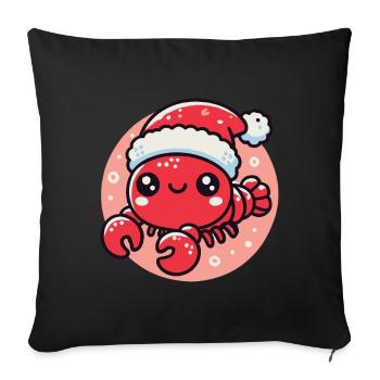 Merry Christmas crab with hat - Sofa pillowcase 17,3'' x 17,3'' (45 x 45 cm) - black - Front