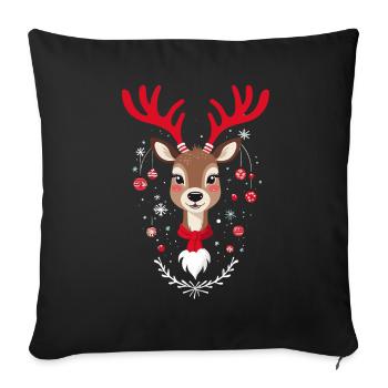 Joyeux Noël Renne Magie - Housse de coussin décorative 45 x 45 cm - noir - Devant