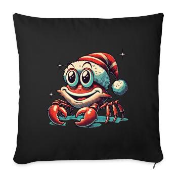 Noël Joyeux Cancer Avec Chapeau - Housse de coussin décorative 45 x 45 cm - noir - Devant