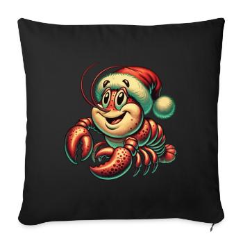 Christmas lobster with cap - Sofa pillowcase 17,3'' x 17,3'' (45 x 45 cm) - black - Front