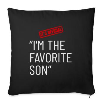 C'est officiel, je suis le fils préféré - Housse de coussin décorative 45 x 45 cm - noir - Devant