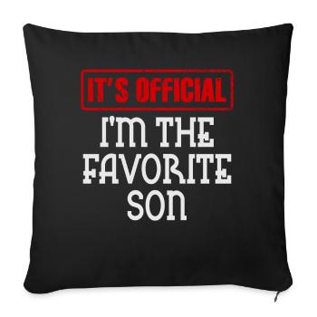 C'est officiel, je suis le fils préféré - Housse de coussin décorative 45 x 45 cm - noir - Devant