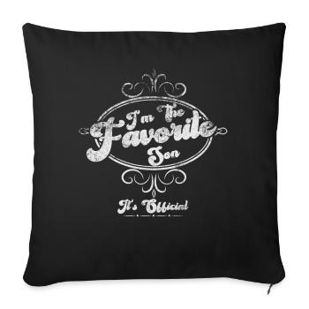 C'est officiel, je suis le fils préféré - Housse de coussin décorative 45 x 45 cm - noir - Devant
