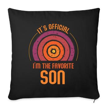 C'est officiel, je suis le fils préféré - Housse de coussin décorative 45 x 45 cm - noir - Devant