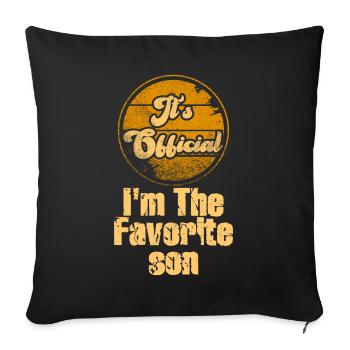 C'est officiel, je suis le fils préféré - Housse de coussin décorative 45 x 45 cm - noir - Devant