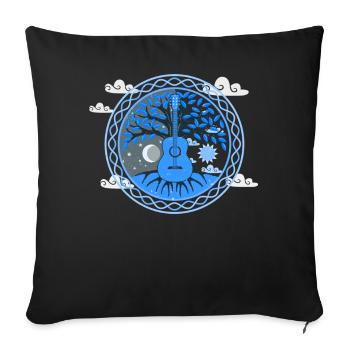 Yggdrasil Nature Musician Tree Of Life - Sofa pillowcase 17,3'' x 17,3'' (45 x 45 cm) - black - Front
