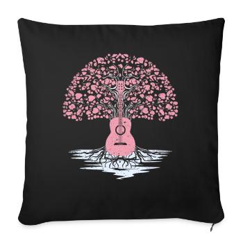 Yggdrasil Musicien de la nature Arbre de vie - Housse de coussin décorative 45 x 45 cm - noir - Devant