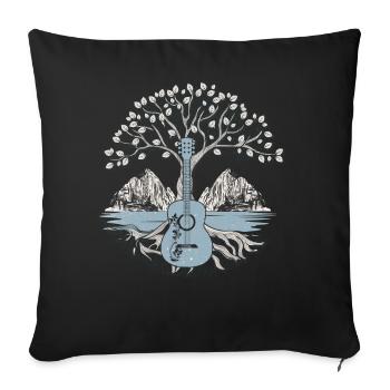 Yggdrasil Musicien de la nature Arbre de vie - Housse de coussin décorative 45 x 45 cm - noir - Devant