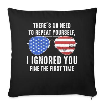 Il n'est pas nécessaire de se répéter - Housse de coussin décorative 45 x 45 cm - noir - Devant