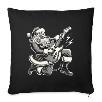 Rocking Santa Claus with guitar - Sofa pillowcase 17,3'' x 17,3'' (45 x 45 cm) - black - Front