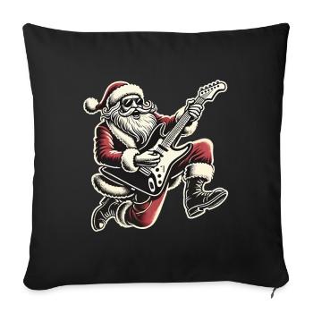 Christmas Skirt Guitar Playing Santa - Sofa pillowcase 17,3'' x 17,3'' (45 x 45 cm) - black - Front