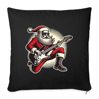 Rocking Santa Claus with guitar - Sofa pillowcase 17,3'' x 17,3'' (45 x 45 cm) - black - Front