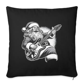 Rocking Santa Claus Guitar Fun - Sofa pillowcase 17,3'' x 17,3'' (45 x 45 cm) - black - Front