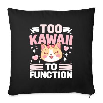 Conception de chats d’anime mignons - Housse de coussin décorative 45 x 45 cm - noir - Devant
