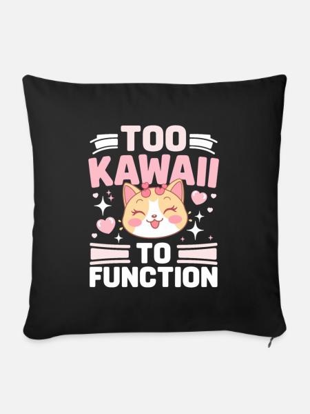 Conception de chats d’anime mignons - Housse de coussin décorative 45 x 45 cm - noir