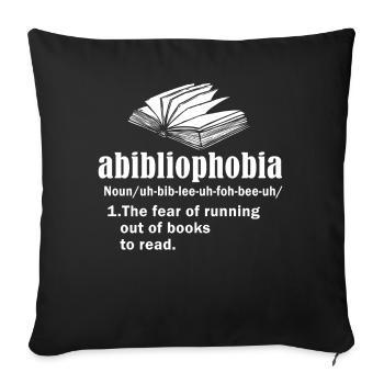 Abibliophobie Rat de bibliothèque Lecture de livres - Housse de coussin décorative 45 x 45 cm - noir - Devant