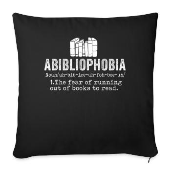 Abibliophobie Rat de bibliothèque Lecture de livres - Housse de coussin décorative 45 x 45 cm - noir - Devant
