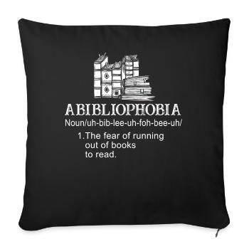 Abibliophobie Rat de bibliothèque Lecture de livres - Housse de coussin décorative 45 x 45 cm - noir - Devant